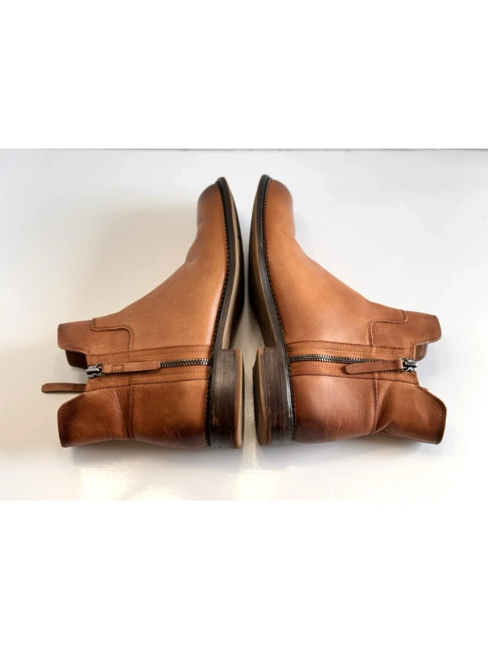 Franco Sarto Halford Womens Brown Leather Comfort Casual Ankle Booties Size 9.5M